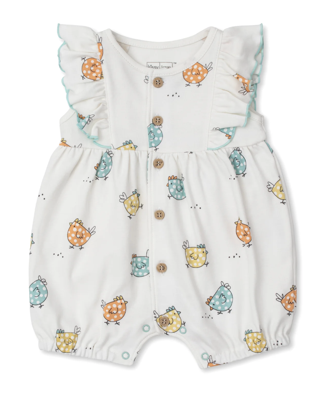 Kissy Love Dotty Chicks Ruffle Short Playsuit