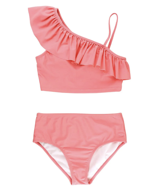 RB Strawberry Tween One Shoulder Ruffle Tankini
