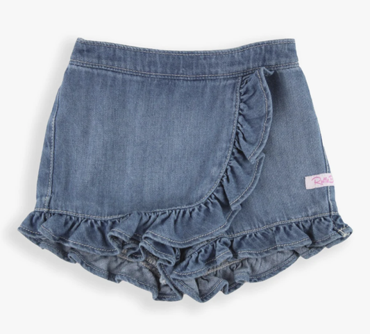 RB Light Wash Denim Ruffle Skort