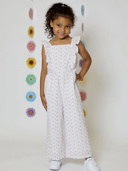 Fresh Violet Eyelet Combo Cropped Jumper