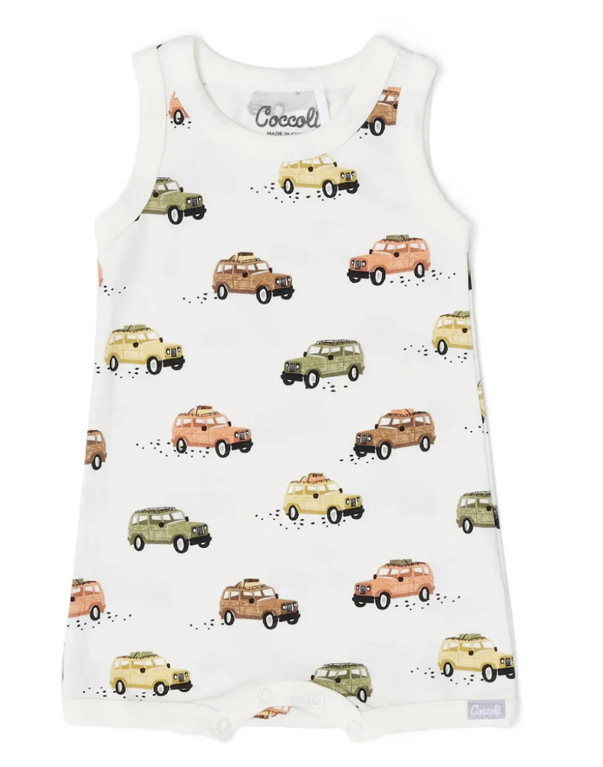 Coccoli Modal Tank Romper in Jeeps