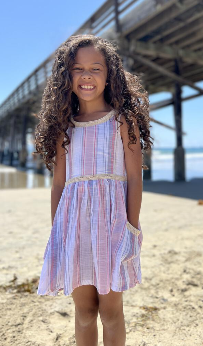 Nina Red/Pink/Navy Stripe Dress