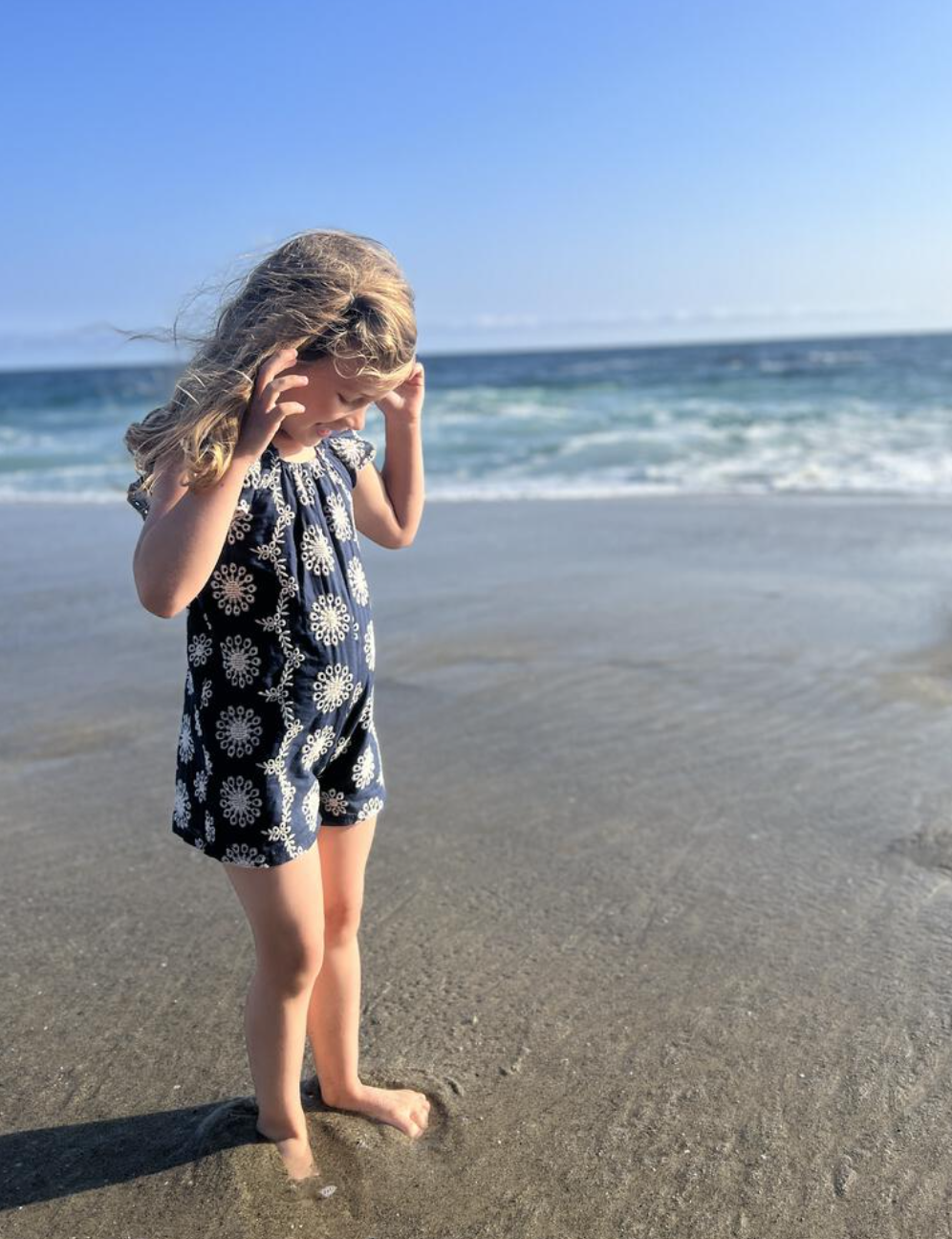 Madigan Navy Eyelet Romper