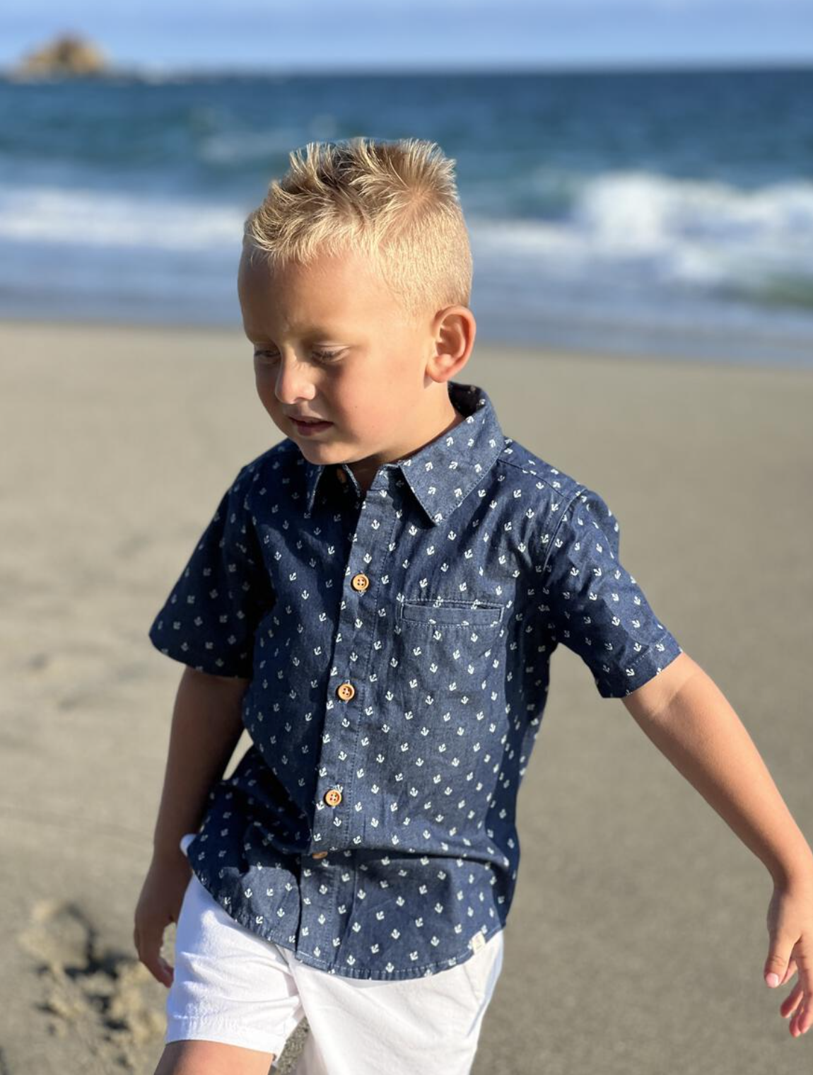 Maui Chambray Anchor Woven Shirt