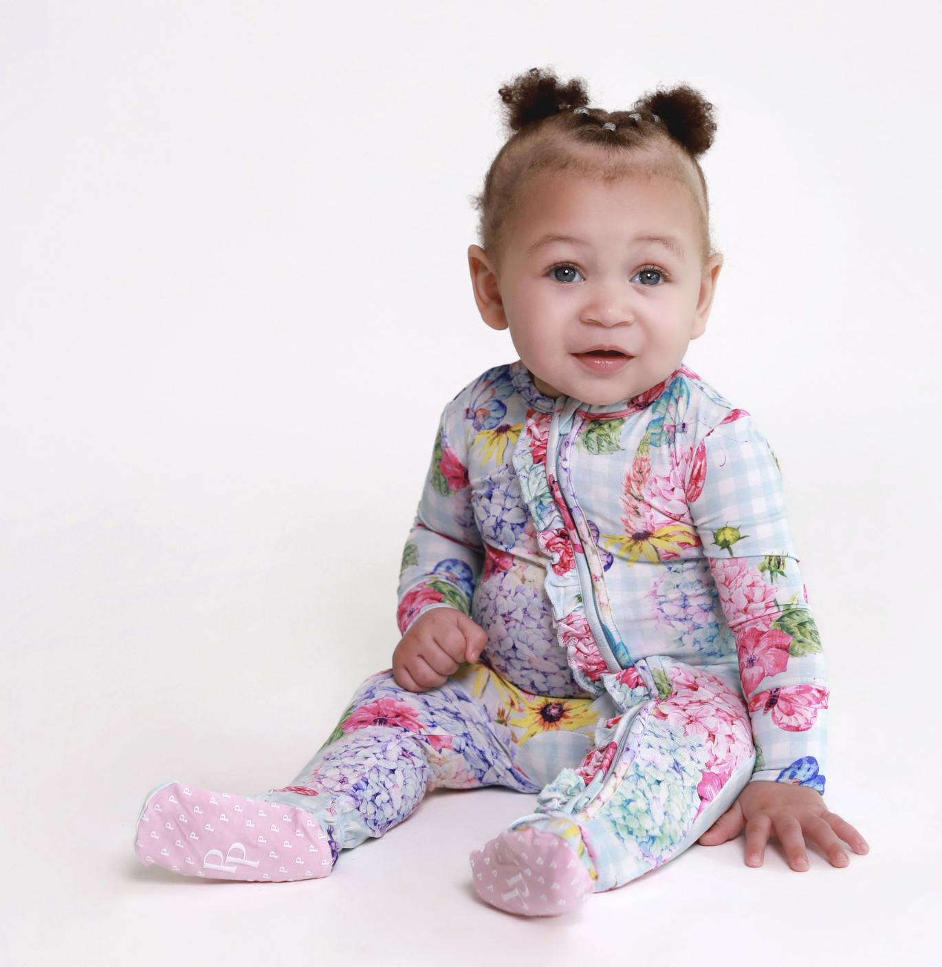 Posh Peanut Nicolette Footie Ruffled Zippered One Piece