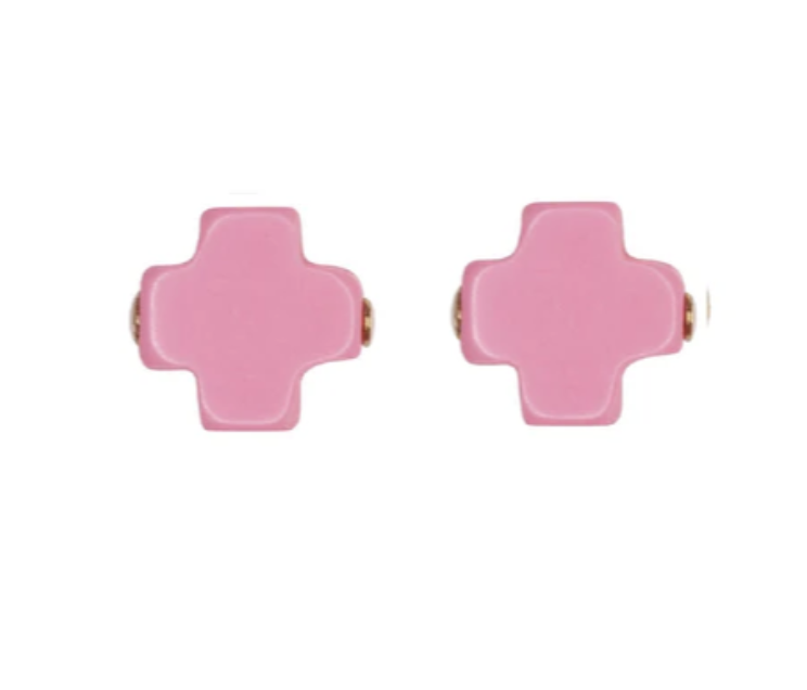 Enewton Signature Cross Stud - Bright Pink