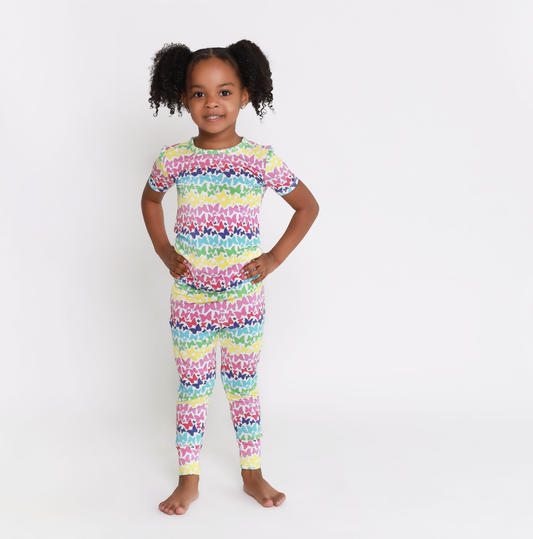 Posh Peanut Rainbow Butterfly Short Sleeve Basic Pajama