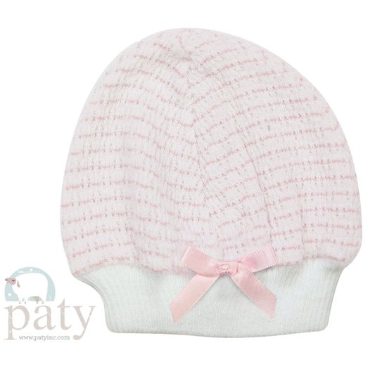 Paty Pinstripe Beanie Cap Pink