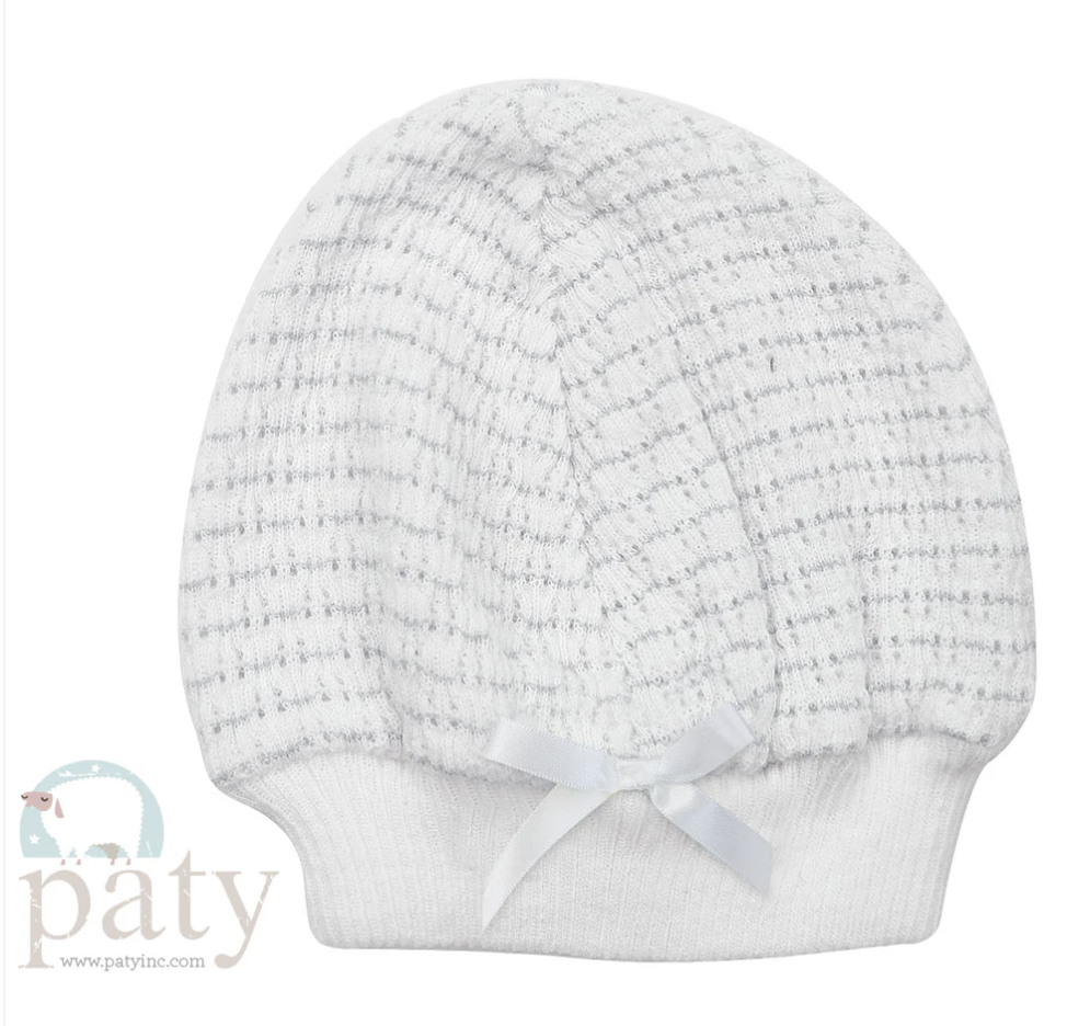 Paty Pinstripe Beanie Cap Grey