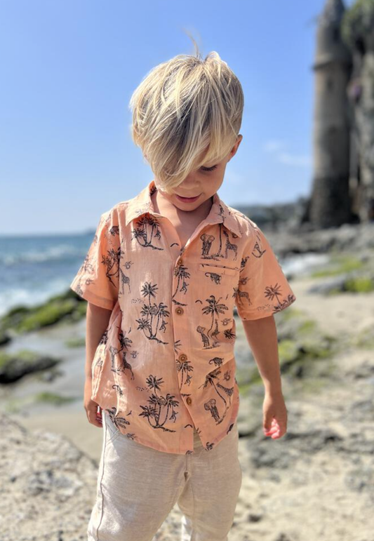 Pampa Pale Orange Savannah Giraffe Shirt