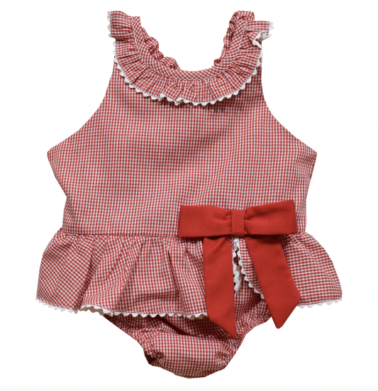 Red Cardinal Gingham One Piece Suit