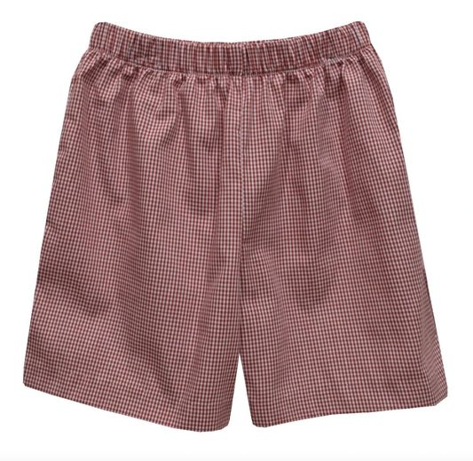 Red Gingham Pull on Short