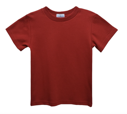 Red Knit Short Sleeve Boys Tee Shirt