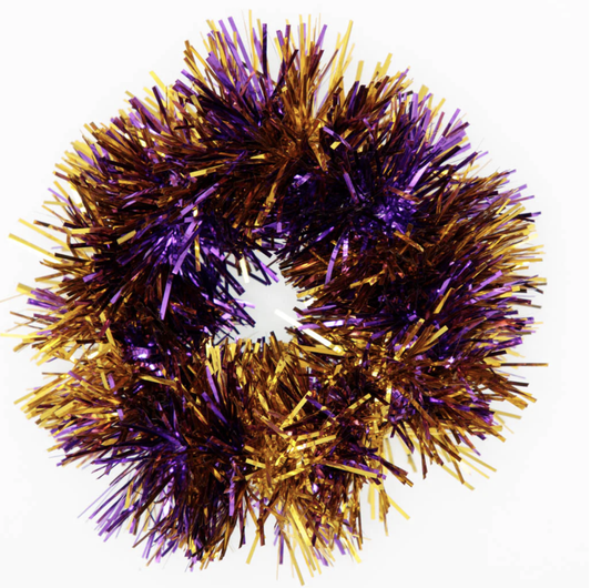 Purple & Gold Tinsel Scrunchie