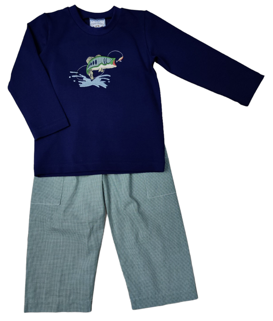 TS Bass Fish Applique Pant Set