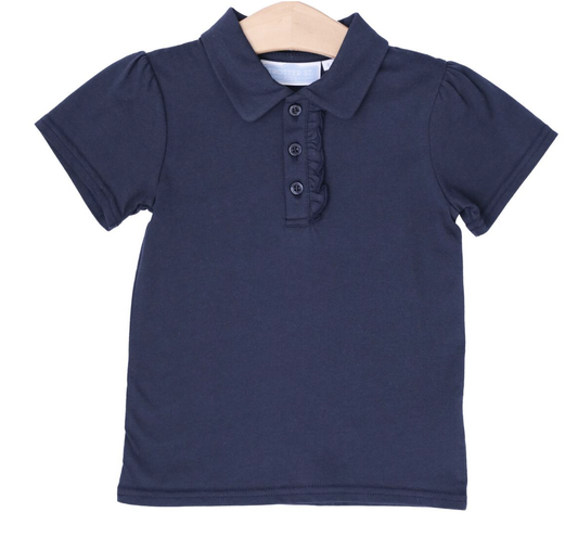 TSK Ruffle Polo- Navy