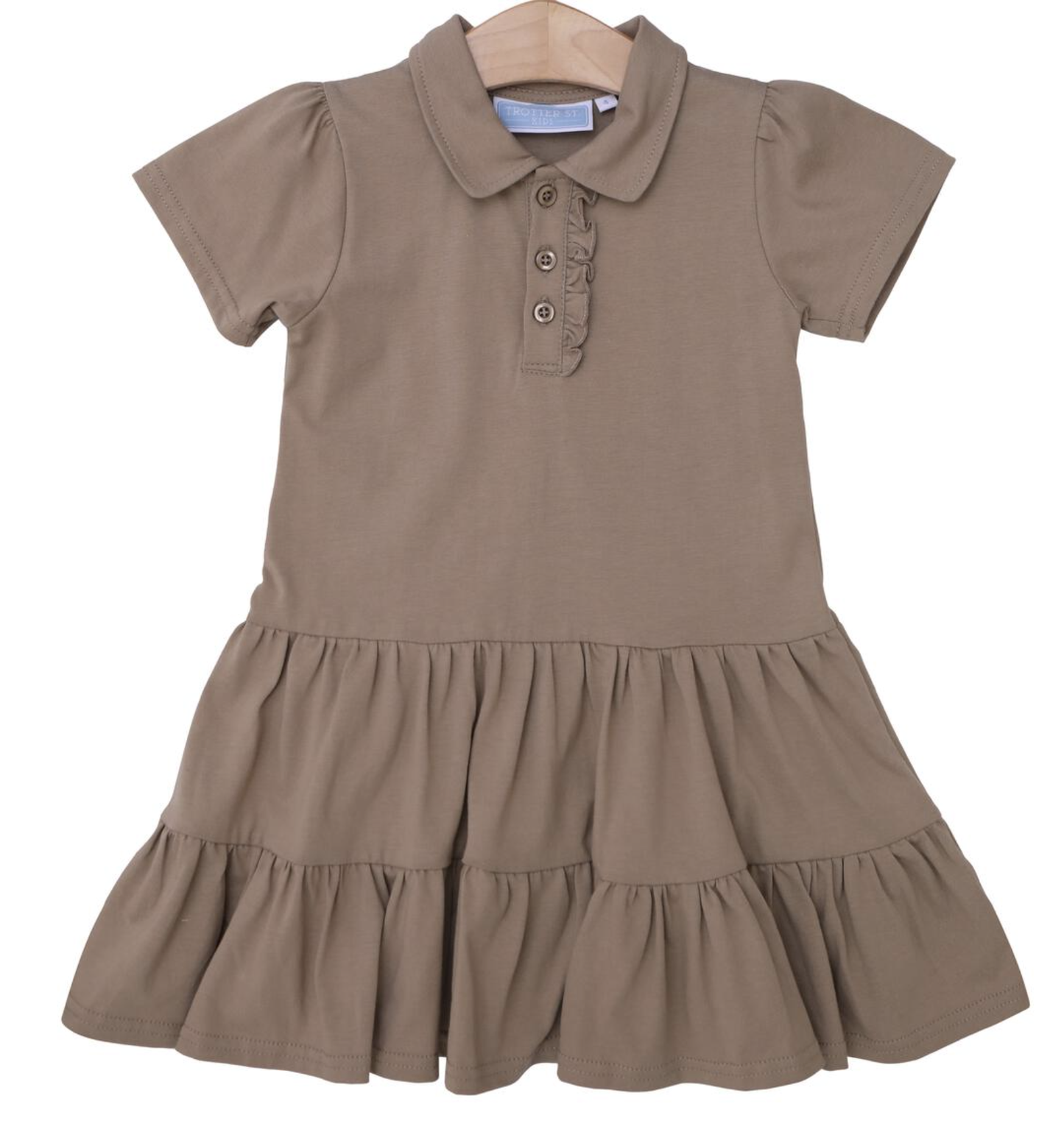 TSK Ruffle Polo Dress- Khaki