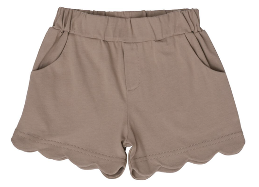 TSK Scalloped Shorts- Khaki