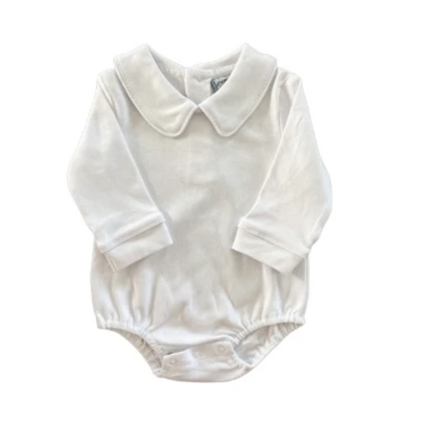 TS Boys White Long Sleeve Onesie