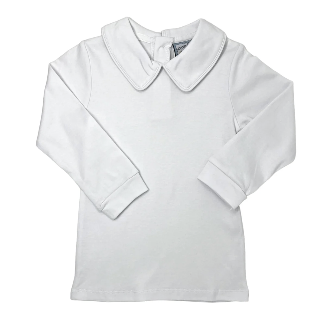 TS Boys White Knit Long Sleeve Shirt