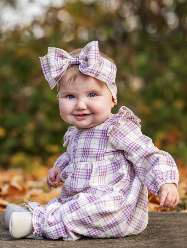 MH Periwinkle Plaid Romper