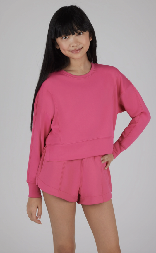 Raspberry Scuba Pullover & Short Set