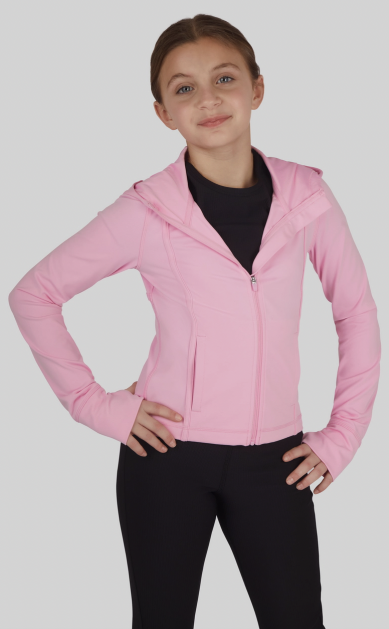 Pink Hooded Full Zip Active Jacket