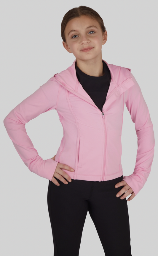 Pink Hooded Full Zip Active Jacket