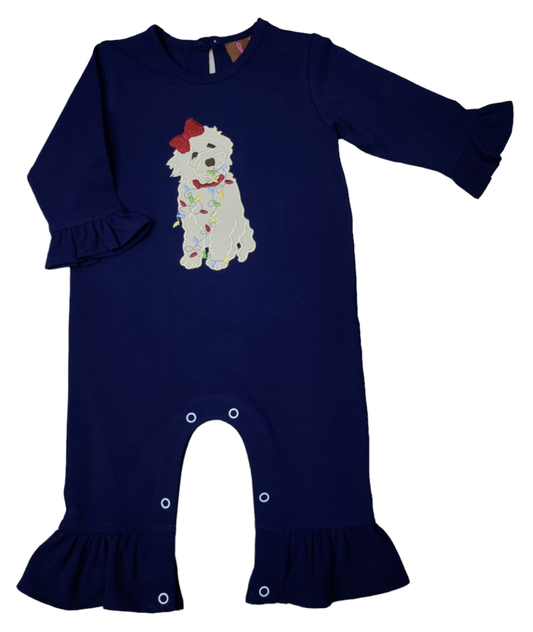 MJ Christmas Doodle Applique Romper