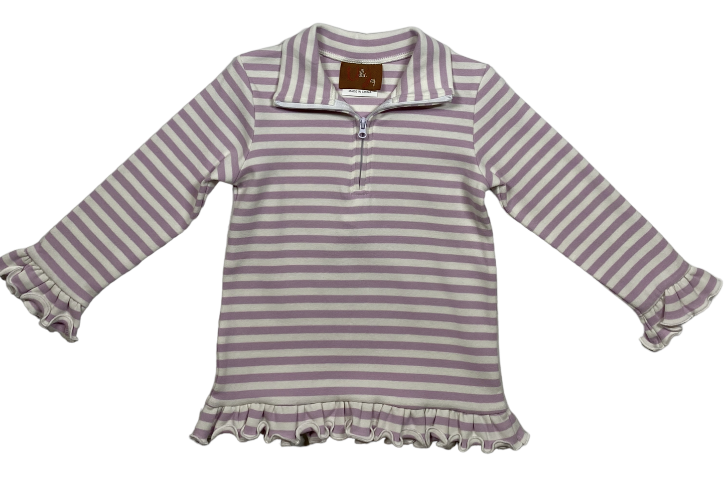 MJ Ellie 1/4 Zip Pullover- Purple Stripe