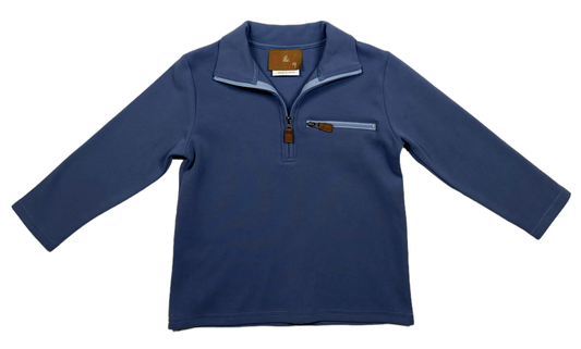 MJ Kingston 1/4 Zip Pullover- Blue