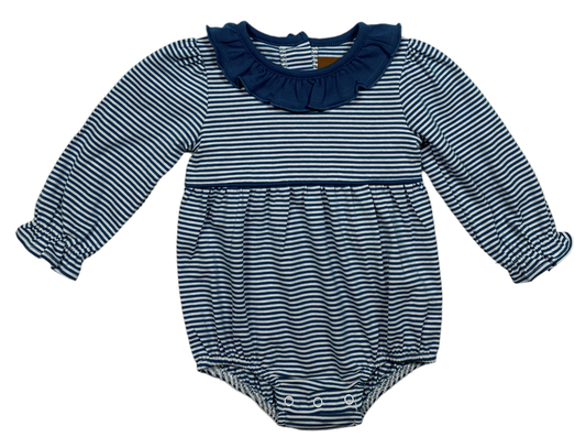 MJ Hayden LS Bubble- Teal Stripe