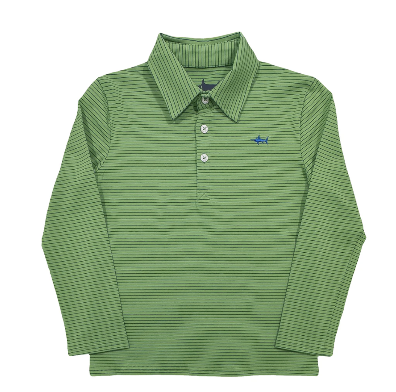 SWB Banks LS Polo Green/Blue Stripe