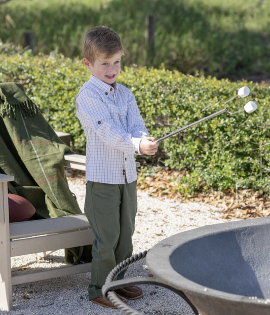 SWB Flagler Fishing Shirt White/Khaki Plaid