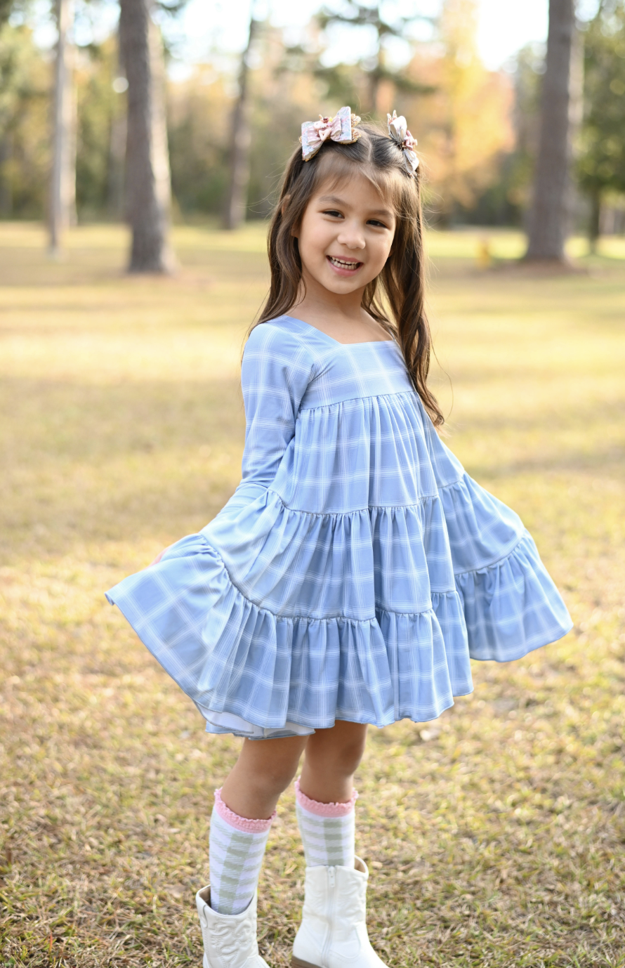 Garden Twirler Dusty Blue Dress