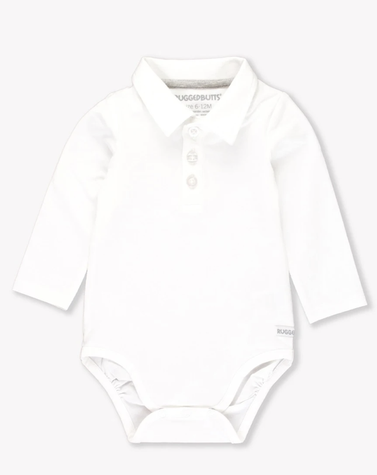 RB White Knit Polo Bodysuit