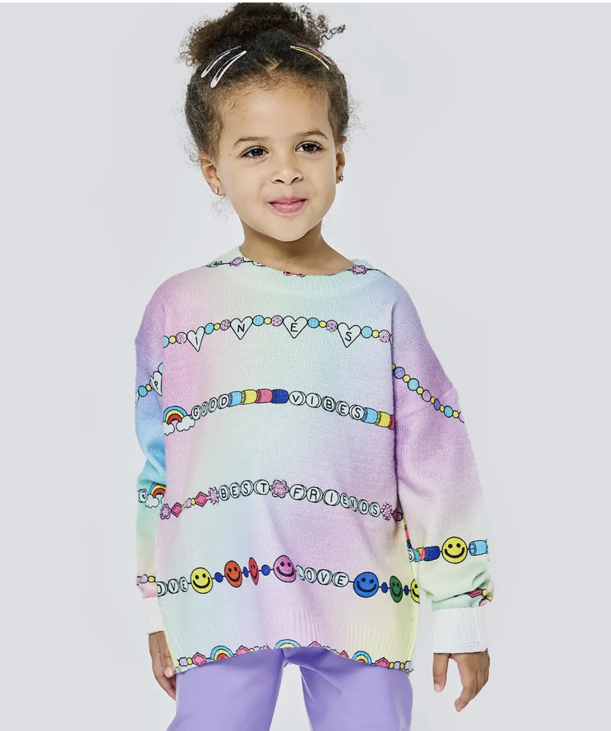 Friendship Bracelet Print Sweater Top