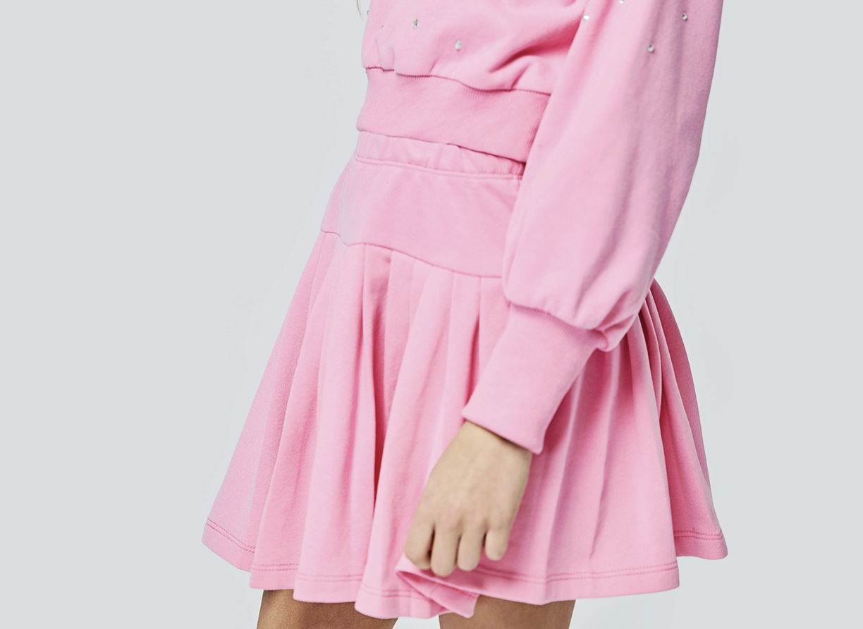 Pink Pleated Knit Skirt