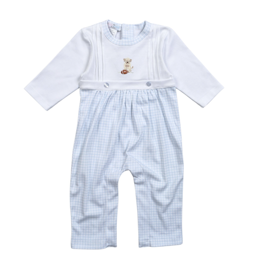 BL Football Puppy Blue Pima Romper