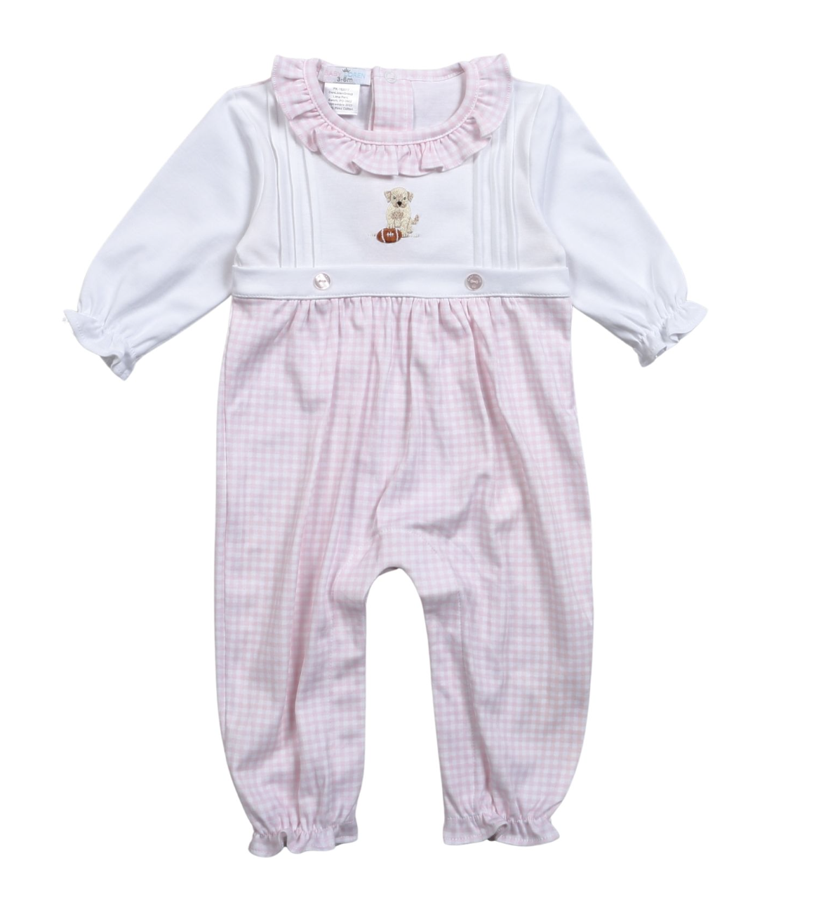 BL Football Puppy Pink Pima Romper