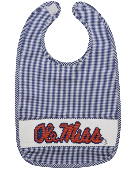 Ole Miss Baby Smocked Bib