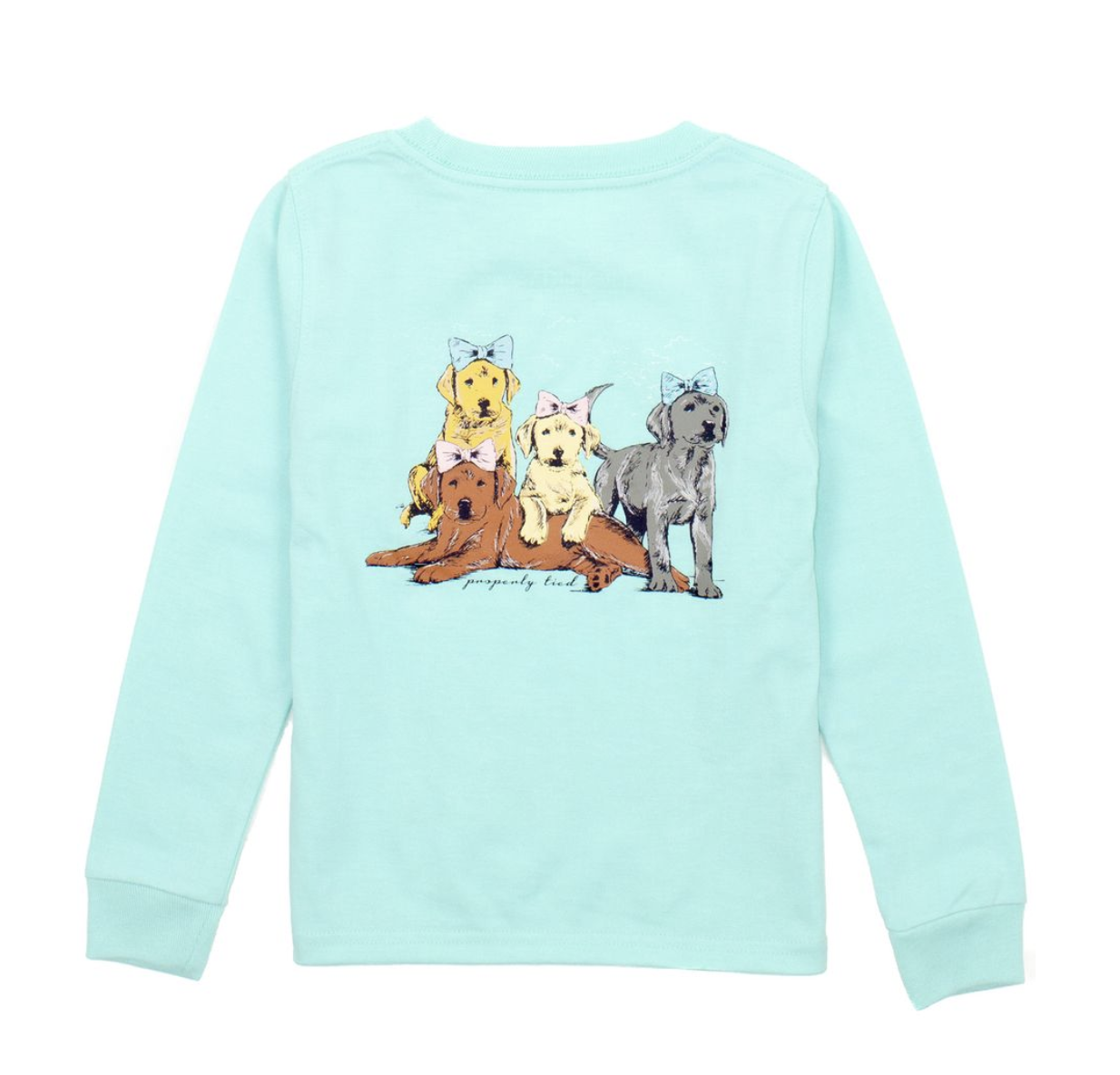 PT Girls Puppy Pile LS Seafoam