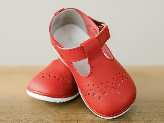 Birdie Leather T-Strap Mary Jane Red