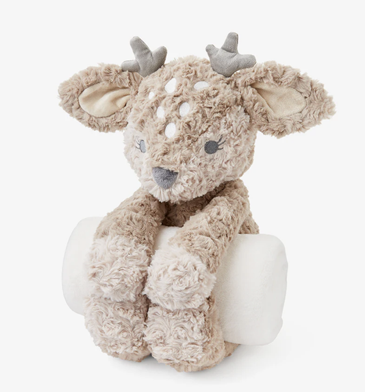 Fawn Bedtime Huggie Plush Toy with Blanket