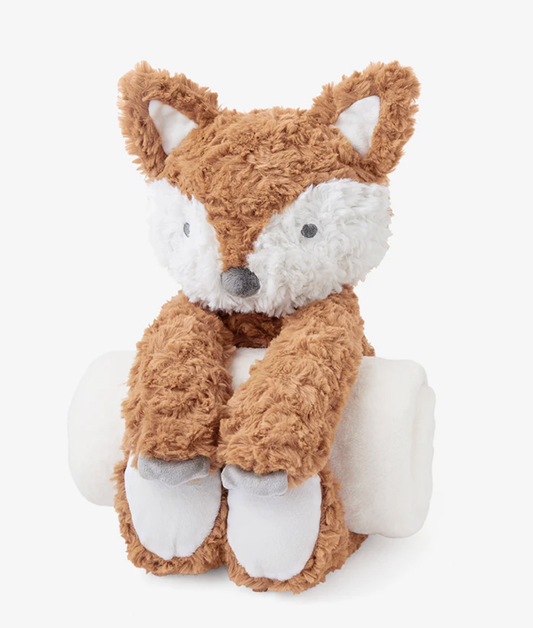 Swirl Fox Bedtime Huggie Plush Toy with Blanket