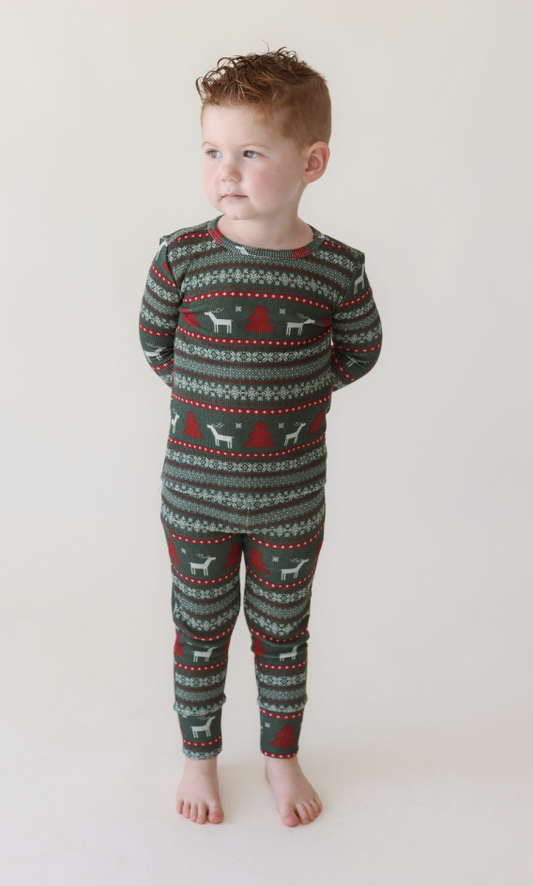 Posh Peanut Holiday Fair Isle Classic Pajama Set