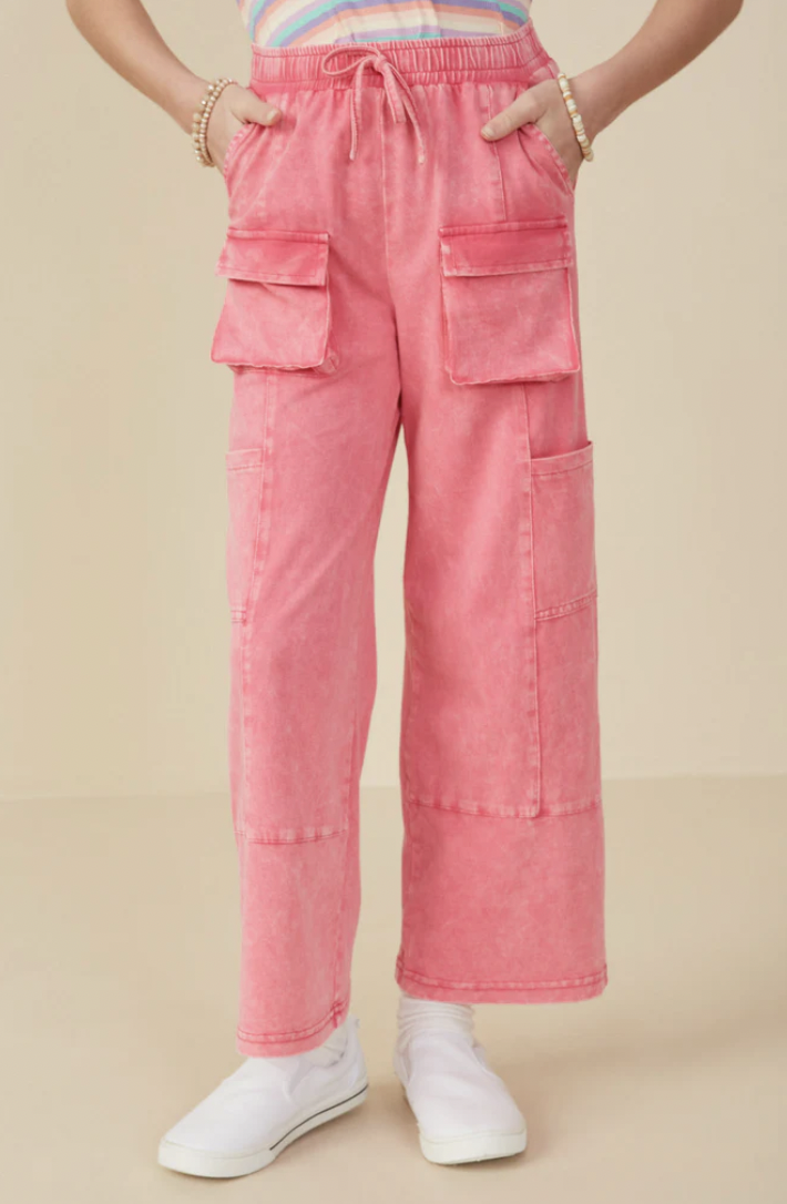 Pink Washed Cargo Pocket Pant