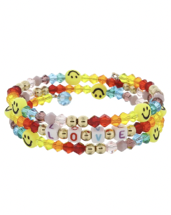 Kids "Love" Beaded Coil Bracelet