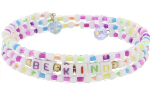 Kids Multi " Be Kind" Beaded Coil Bracelet