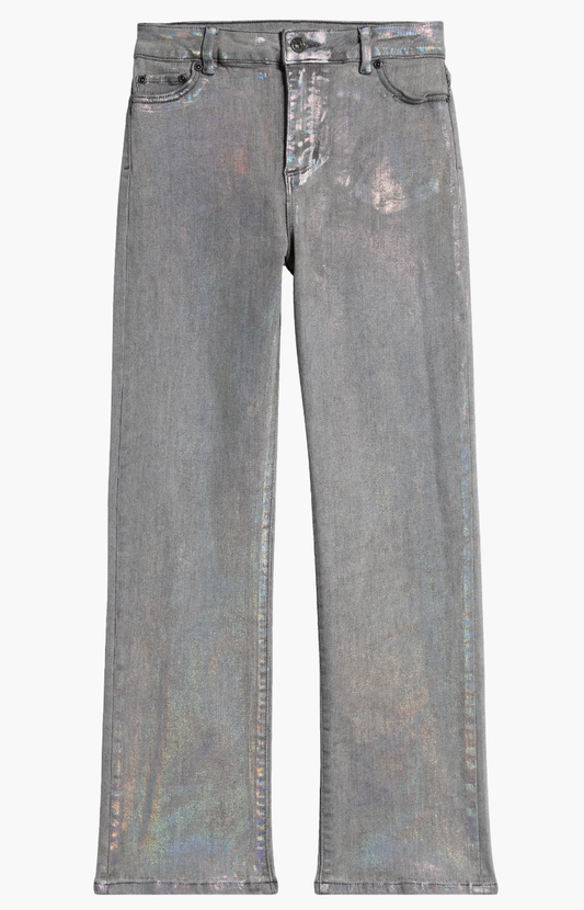 Opal Grey Foil Straight Leg Jeans